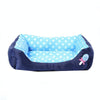 Blue Cartoon Pet Bed - Medium - Soft & Washable