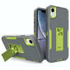 For iPhone XR Magnetic Holder Phone Case(Dark Grey + Green)
