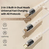 ROCK G20 Two to Three 5A USB+Type-C to 8 Pin+Type-C+Micro USB Fast Charging Data Cable, Length: 1.5m(Beige)