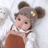 MZ8264 Cartoon Three-dimensional French Fries Duck Baby Skullcap Knitted Double Ball Woolen Hat, Size: Free Size(Coffee)