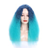 Matte Realistic Corn Perm Long Curly Hair Woolen Volume Wig Headgear(Malachite Green Gradient)