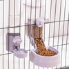 Hanging Cat Feeder & Drinker, Grey, Cage/Kennel Mount