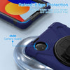 For Xiaomi Redmi Pad SE 8.7 Rotatable Holder Silicone Hybrid PC Tablet Case with Shoulder Strap(Navy Blue)