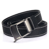 AWMN Men Nylon Cutout Automatic Buckle Toothless Belt, Length: 120cm(Black White Line)