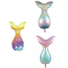 5 PCS Cartoon Mermaid Tail Aluminum Film Balloon Aquarium Decoration Balloon Mall Dress Up Balloon(Pink)