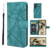 For Samsung Galaxy S25 Ultra 5G Skin Feel Geometric Lines Leather Phone Case(Green)