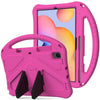 For Galaxy Tab S6 Lite P610/P615 EVA Flat Anti Falling Protective Case Shell with Holder(RoseRed)