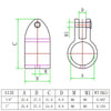 22mm 316 Stainless Steel Parasol Awning Yacht Movable Sliding Sleeve