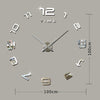 Bedroom Home Office Decoration Modern Frameless Large Number DIY 3D Mirror Wall Sticker Quiet Clock, Size: 100*100cm(Silver)