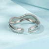 S925 Sterling Silver Electroplated Wave Opening Adjustable Ring(SCR1002-E)