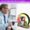Flame Mountain Ambient Light Wireless Charger Smart Alarm Clock Bluetooth Speaker with Wake-up Function(White)