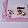 Cute Cat Brooch Cat Eye Stone Brooch(White)