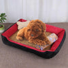 Cosy Dog Cat Bed XXS (45x30x15cm) with Rattan Mat & Blanket - Black Red