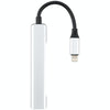 S-209 3 in 1 8 Pin Male to Dual USB 2.0 + USB 3.0 Female Adapter HUB(Silver)