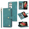 For Samsung Galaxy S21 Ultra 5G PU + TPU Horizontal Flip Leather Case with Holder & Card Slot & Wallet & Lanyard(Lake Blue)