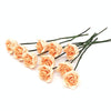 10 PCS 1:12 Mini House Toy Simulation Yellow Rose Flowers Model(Orange)