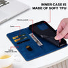 For Redmi Note 11 Global Lace Floral Embossed Magnetic Buckle PU Phone Case With Wrist Strap(Blue)