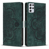 For Samsung Galaxy S21 Ultra 5G Mandala Embossed Retro Frosted Leather Phone Case(Green)
