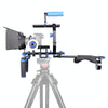 YELANGU D206 C-Type Handle Camera Shoulder Rigs Mount Kit with Matte Box & Follow Focus(Blue)