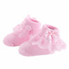 3 Pairs Bow Lace Baby Socks Newborn Cotton Baby Sock, Size:S(Pink)