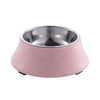 Pink Dual Pet Bowl Stainless Steel Cat Dog Food Water