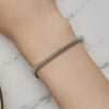 S925 Sterling Silver Platinum Plated Braided Basic Bracelet, Size: 19cm