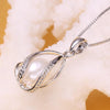Women Fashion Natural Pearl Pendant Cage(WHITE)