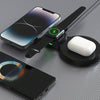 H20 15W 3 in 1 Transparent Magnetic Wireless Charger(Black)