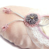 Crystal Satin Flower Decoration Dance Shoes Soft Sole Ballet Shoes Practice Dance Shoes For Children, Size: 34(PU Flesh Pink Bow)