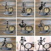 Iron Stainless Steel Small Table Clock Retro Personality Clock Birthday Gift(C68 Guitar Clock)