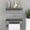 Stainless Steel Bathroom Roll Paper Holder No-Punch Cell Phone Storage Shelf, Style: Paper Rack (Gray)