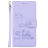 For Realme 13+ Global Cute Cats RFID Leather Phone Case(Purple)