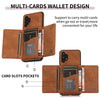 For Samsung Galaxy A32 5G Three-fold Leather Phone Case with Card Slot & Wallet & Holder(Brown)