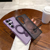 For Samsung Galaxy S24 Ultra 5G Rotation Holder MagSafe Phone Case(Purple)