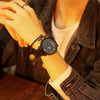 Waterproof Retro PU Leather Strap Quartz Watch(Black Band Magic Dial)