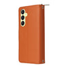 For Samsung Galaxy A25 Nine-card Slots Zipper Wallet Bag Leather Phone Case(Brown)