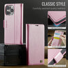 For iPhone 14 Pro AutSpace A11 Side Buckle MagSafe Magnetic RFID Phone Leather Case(Rose Gold)