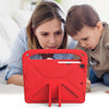 For iPad 10.2 2021 / 2020 / 2019 Handle Portable EVA Shockproof Protective Case with Triangle Holder(Red)