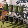 AOTU AT6657-2 4pcs Outdoor Camping Folding Stainless Steel Water Cup Set (Army Green)