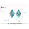 Five-leaf Petal Crystal Earrings Pink Diamond Earrings Simple Jewelry(Light green)