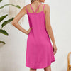 Women Summer Round Neck Halter Loose Sleeveless Dress, Size: XL(Rose Pink)