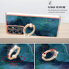 For Samsung Galaxy S25 Ultra 5G Electroplating Marble Dual-side IMD Phone Case with Ring(Green 017)
