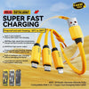 WK WDC-30 Elastic Silicone 1.2m 66W USB to 8 Pin / Type-C / Micro USB Fast Charging Data Cable(Yellow)