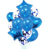 1 Set 18 Inch Aluminum Pearl Sequins Balloon Set Party Decoration Holiday Decoration(Blue)