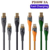 2pcs PD30W USB-C / Type-C to 8 Pin Transparent 3A Fast Charging Data Cable, Length: 1m(Grey)