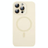 For iPhone 13 Pro Max Liquid Silicone MagSafe Full Coverage Phone Case with Lens Film(White)