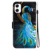 For Samsung Galaxy A05 Crystal Texture Colored Drawing Leather Phone Case(Peacock)
