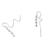 S925 Sterling Silver Star Colored Zircon Ear Line Women Earrings