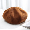 Autumn and Winter Beret Ladies Hats Plush Warmth Retro Painter Hat, Size: Adjustable(Caramel)