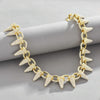 NL110 Spiked Thorns Studded With Diamonds Hip-Hop Cuban Necklace, Size: 45cm (Gold)